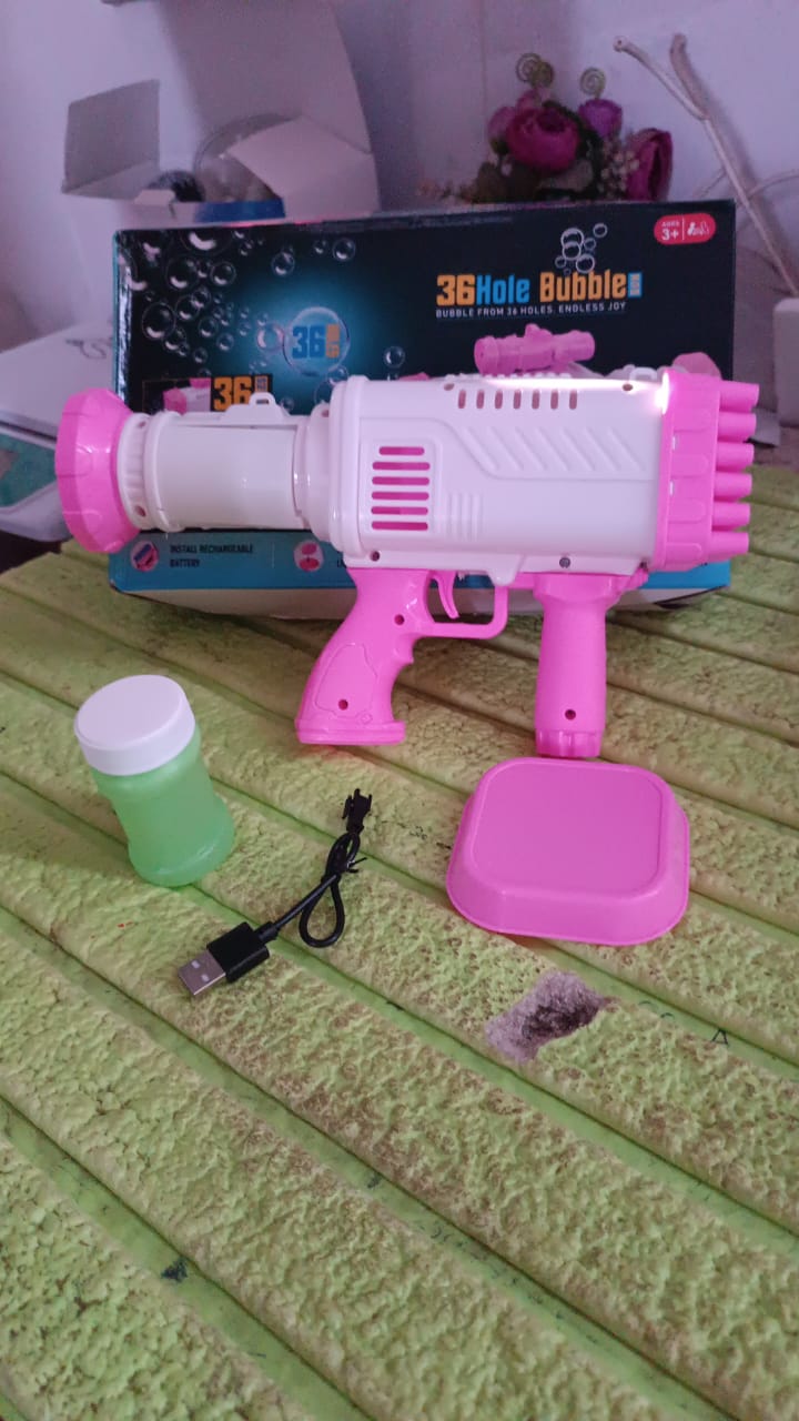 36 Holes Big Rechargeable Powerful Machine Bubble Gun Toys (1 Set) 36 Holes Big Rechargeable Powerful Machine Bubble Gun Toys (1 Set)